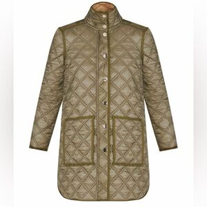 Veronica Beard Inigo Quilted Coat in Army Green